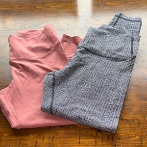 Women's High-Waist Active Leggings in Rose and Heather Gray Lululemon 12 lot of